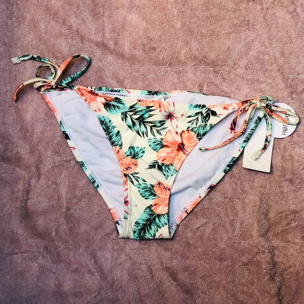 Hot Water Tie Side Bikini Bottom Floral